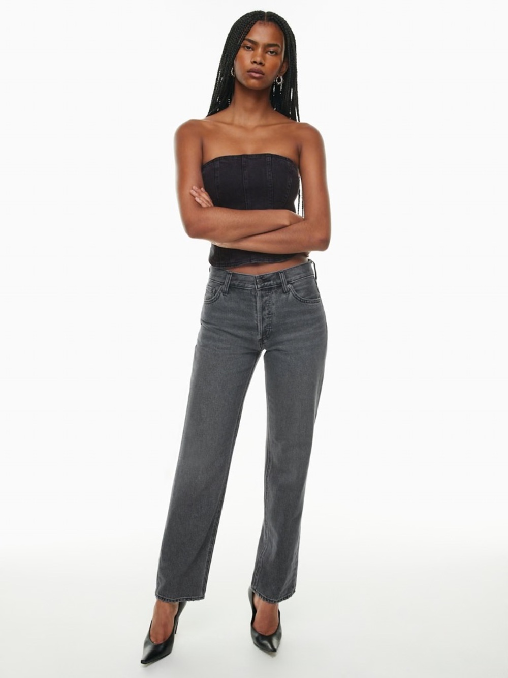 Aritzia Denim Forum The ’90s Joni Lo-Rise Loose‎ Jeans Ozone Black Wash Size 27